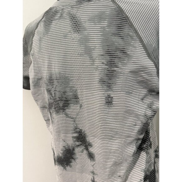 Lululemon Swiftly Tech T-Shirt Womens 12 Gray White Tie-Dye Gym Activewear Yoga - Picture 10 of 13